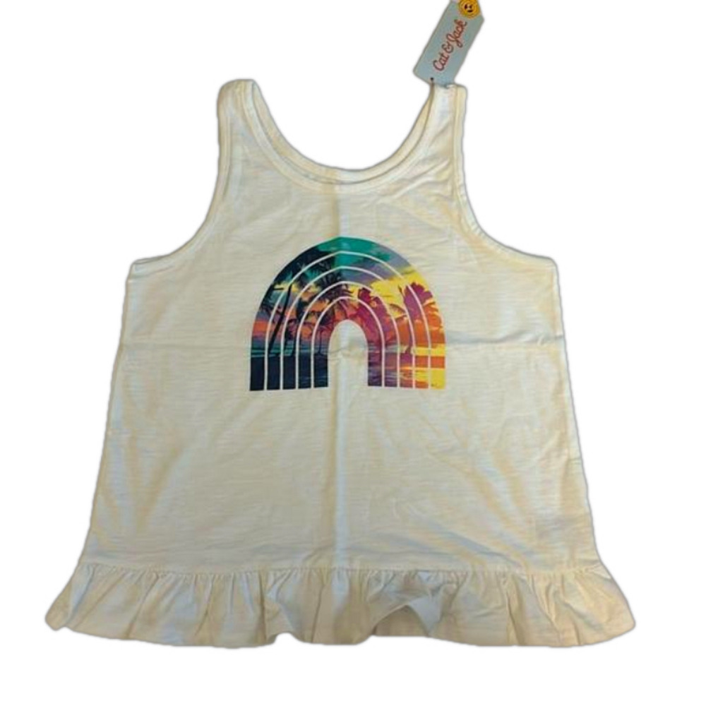 Cat & Jack Tank Top White Girl Size Large (10/12)